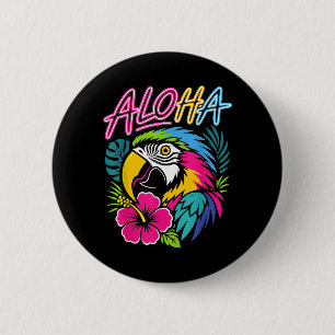 Aloha Trocal Papegoja Hawaii Resa Ara Macaw Hibisk Knapp