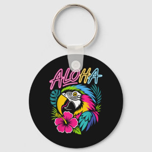 Aloha Trocal Papegoja Hawaii Resa Ara Macaw Hibisk Nyckelring