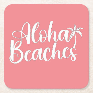 Aloha Tropical Beach-design Underlägg Papper Kvadrat