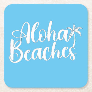 Aloha Tropical Beach-design Underlägg Papper Kvadrat