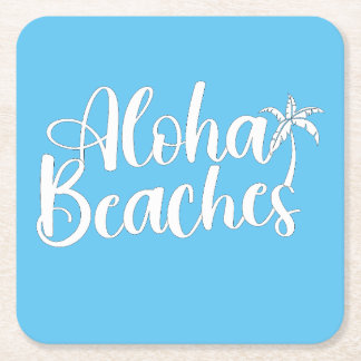 Aloha Tropical Beach-design Underlägg Papper Kvadrat