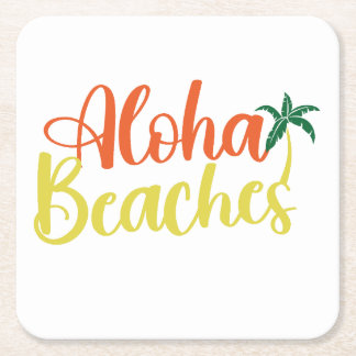 Aloha Tropical Beach-design Underlägg Papper Kvadrat