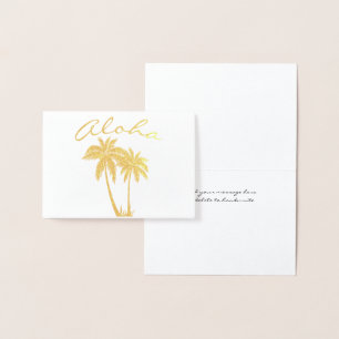 Aloha Tropical Beach Party Birthday Tack Folierat Kort