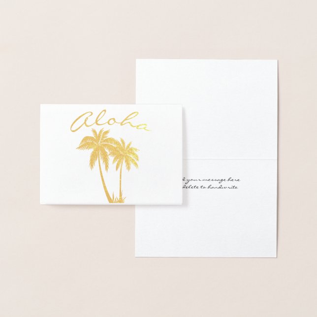Aloha Tropical Beach Party Birthday Tack Folierat Kort (Display)