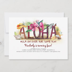 Aloha Tropical Beach Pineapple Birthday Inbjudningar