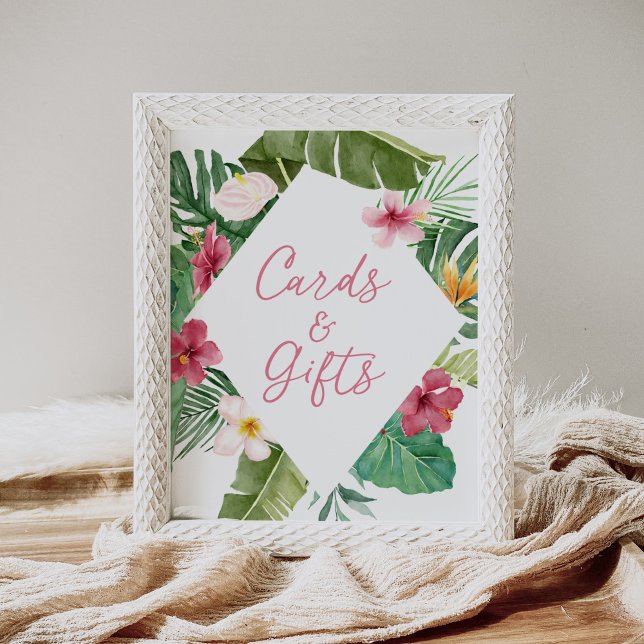 Aloha Tropical Blommigt Födelsedagskort och presen Poster (Skapare uppladdad)