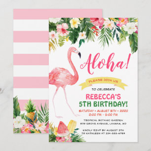 Aloha Tropical Blommigt Luau Barns födelsedag Part Inbjudningar
