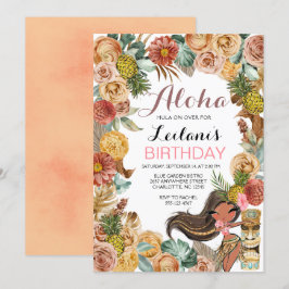 Aloha Tropical Boho Luau Birthday-inbjudan Inbjudningar