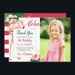 Aloha Tropical Flamingo Rosa Blommigt Birthday Pho Tack Kort<br><div class="desc">Aloha Tropical Flamingo Rosa Blommigt födelsedagsfoto - tackkort</div>