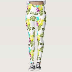 Aloha Tropical Flower Leggings