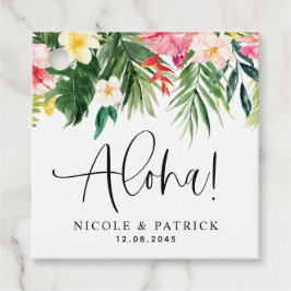 Aloha Tropical Flowers och Greenery Bröllop Gåvor Etiketter