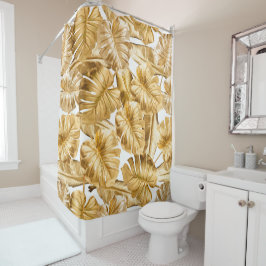 Aloha Tropical Guld Glitter Monstera Lövs