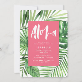 Aloha tropical handflatan & script rosa girly föde spara datumet
