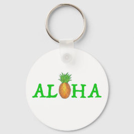 ALOHA Tropical Hawaii Hawaiian Pineapple Keychain Nyckelring
