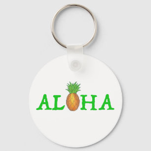 ALOHA Tropical Hawaii Hawaiian Pineapple Keychain Nyckelring