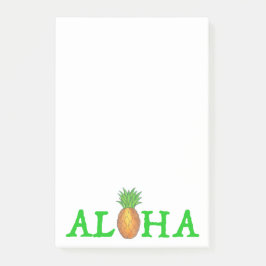 ALOHA Tropical Hawaii Hawaiian Pineapple Post its Post-it Block