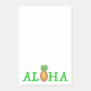 ALOHA Tropical Hawaii Hawaiian Pineapple Post its Post-it Block