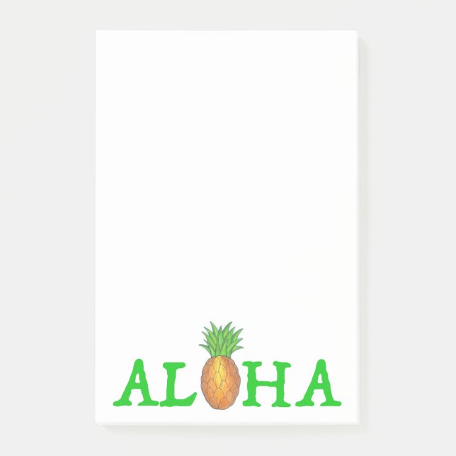 ALOHA Tropical Hawaii Hawaiian Pineapple Post its Post-it Block (Framsida)