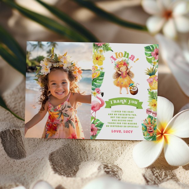 Aloha Tropical Hawaii luau-fototackkort Inbjudningar (Skapare uppladdad)