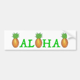 ALOHA Tropical Hawaii Pineapple Bumper Sticker Bildekal