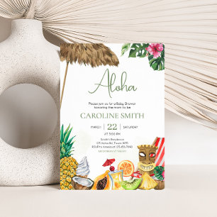 Aloha Tropical Hawaiian Baby Shower Inbjudningar