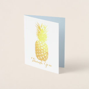 Aloha Tropical Hawaiian Guld Pineapple Tack Folierat Kort