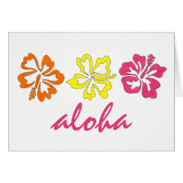 ALOHA Tropical Hawaiian Island Hibiscus Flowers Hälsningskort