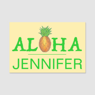 Aloha Tropical Hawaiian Island Luau Pineapple Namnbricka