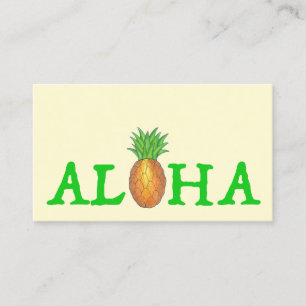 ALOHA Tropical Hawaiian Island Pineapple Travel Visitkort