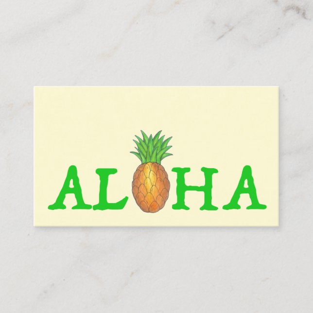 ALOHA Tropical Hawaiian Island Pineapple Travel Visitkort (Framsida)