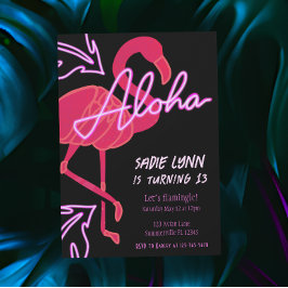Aloha Tropical Hawaiian Trettonde födelsedagen Inbjudningar