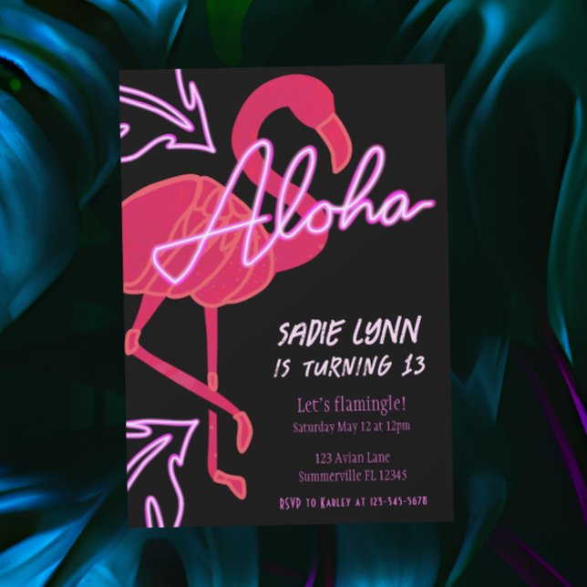 Aloha Tropical Hawaiian Trettonde födelsedagen Inbjudningar (Skapare uppladdad)
