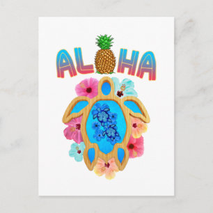 Aloha Tropical Honu Sea Turtle Vykort