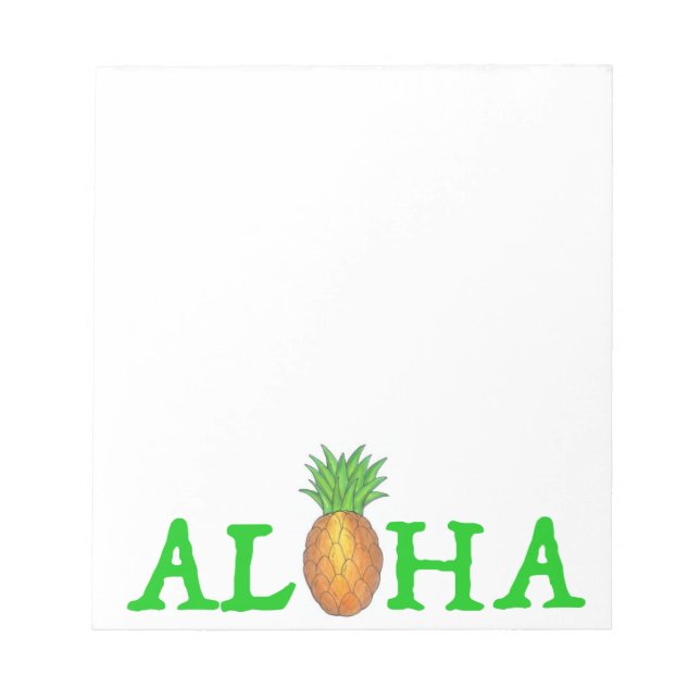 ALOHA Tropical Island Hawaiian Pineapple Antecknin Anteckningsblock (Framsida)