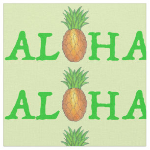 ALOHA Tropical Island Hawaiian Pineapple Grönt Tyg
