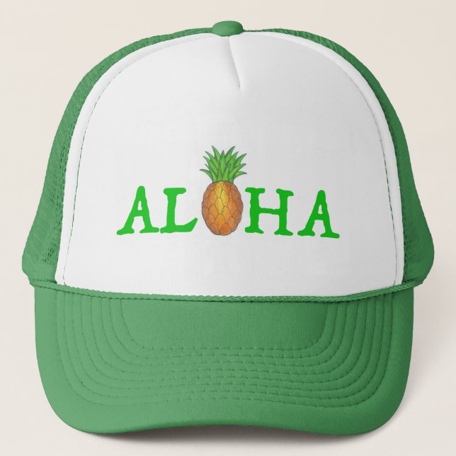 ALOHA Tropical Island Hawaiian Pineapple Hat Keps (Framsida)