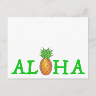 ALOHA Tropical Island Hawaiian Pineapple Hawaii Vykort