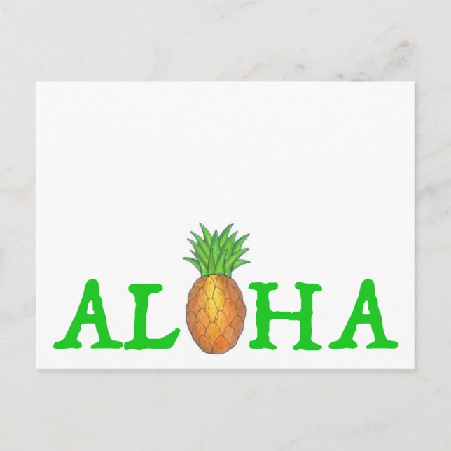 ALOHA Tropical Island Hawaiian Pineapple Hawaii Vykort (Framsida)
