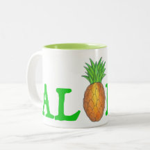 ALOHA Tropical Island Hawaiian Pineapple Mugg