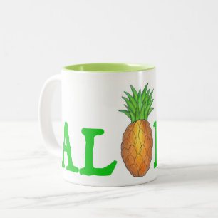 ALOHA Tropical Island Hawaiian Pineapple Mugg