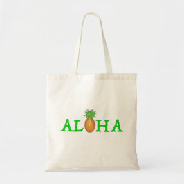 ALOHA Tropical Island Hawaiian Pineapple Tote Bag Tygkasse