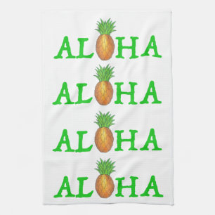 ALOHA Tropical Island Hawaiian Pineapple Towel Kökshandduk