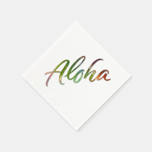 Aloha - Tropical Lettering - Hawaii Hawai'i Nature Pappersservett (Hörn)