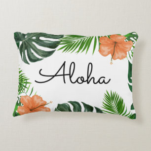 Aloha Tropical Löv och Hibiscus Dekorativ kudde
