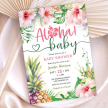 Aloha! Tropical Luau Baby Shower Girl Rosa