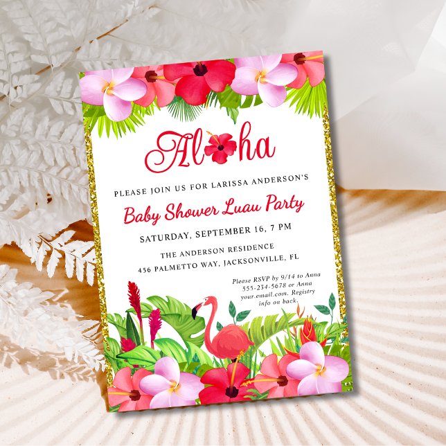 Aloha Tropical Luau Baby Shower-inbjudan Inbjudningar (Skapare uppladdad)