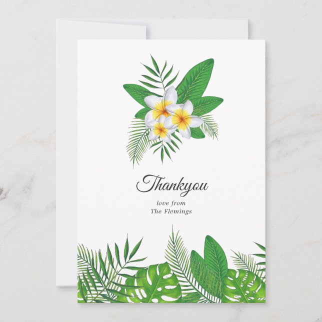 Aloha Tropical Luau Beach Wedding Tack Kort (Framsida)