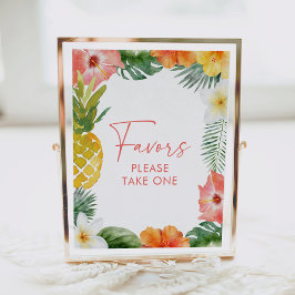 Aloha Tropical Luau Birthday Favors-tecken Poster