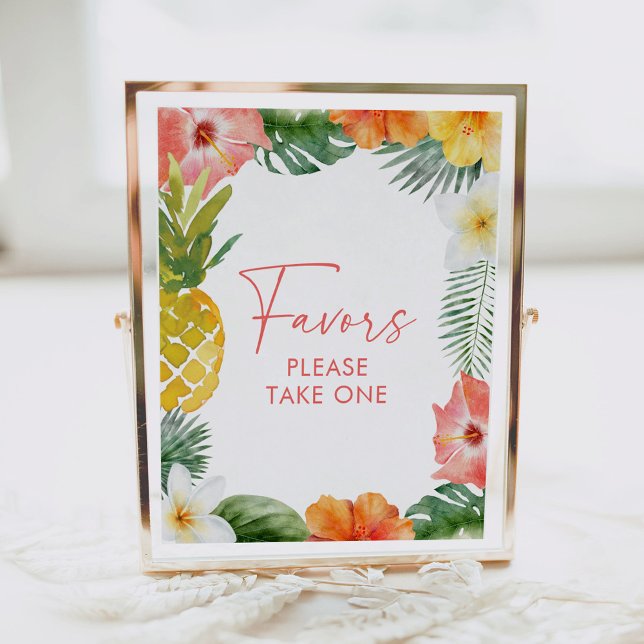 Aloha Tropical Luau Birthday Favors-tecken Poster (Skapare uppladdad)