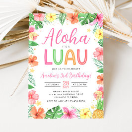 Aloha Tropical Luau Birthday Party Invitation Inbjudningar